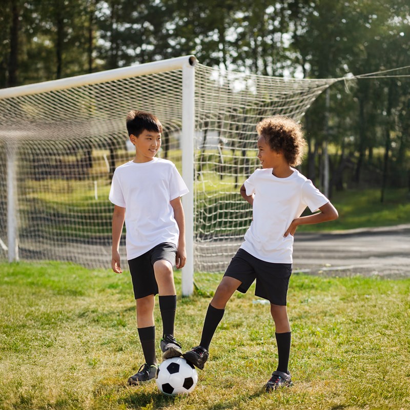 playing football